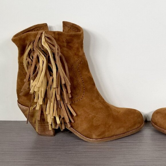 Sam Edelman Louie Bootie, Cognac Suede, Womens Size 5 M / 35 - Picture 7 of 12